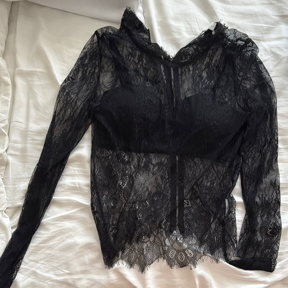 Black Asymmetrical Fitted Embellished Blouse